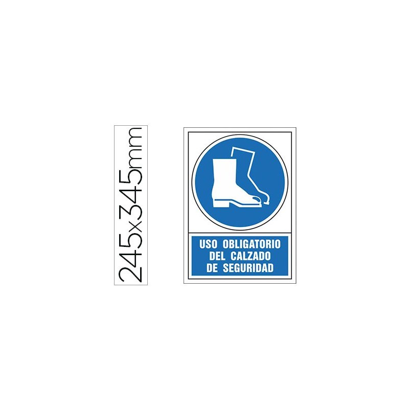 PICTOGRAMA SYSSA SEAL DE OBLIGACION USO OBLIGATORIO DEL CALZADO DE SEGURIDAD EN PVC 245X345 MM