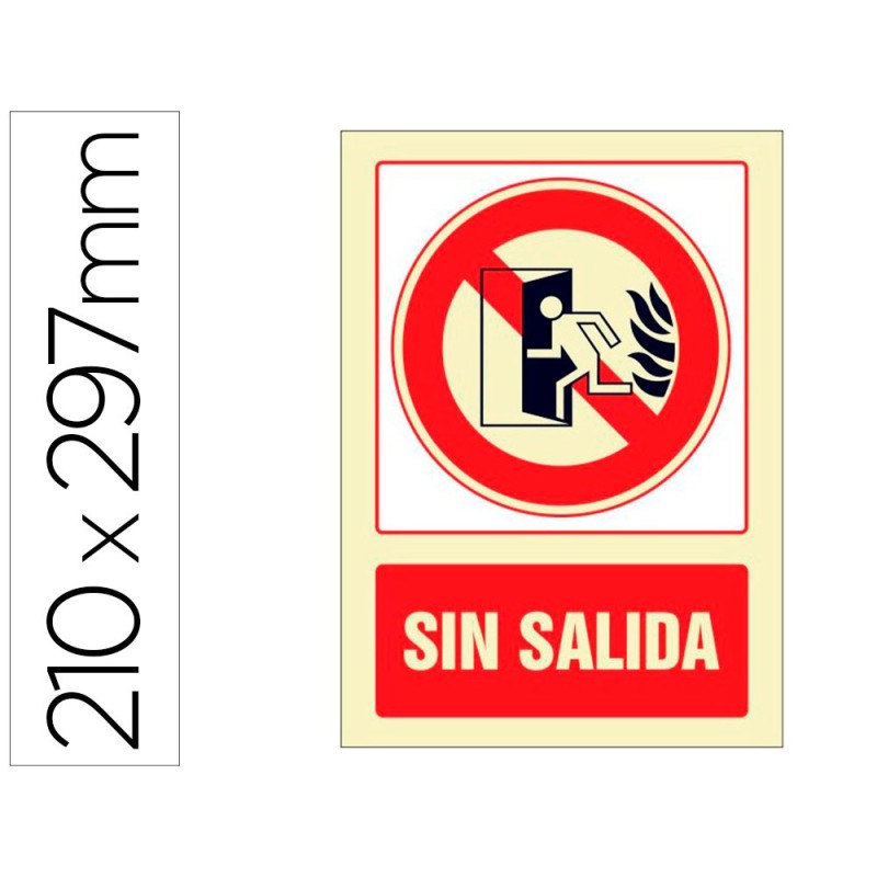 PICTOGRAMA SYSSA SEAL DE NO HAY SALIDA EN PVC FOTOLUMINISCENTE 210X297 MM