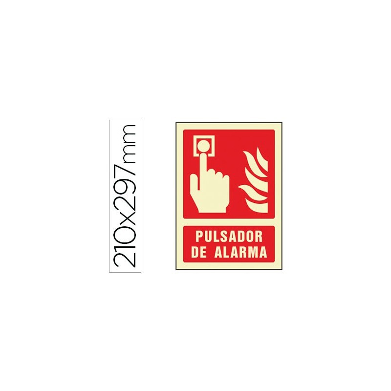 PICTOGRAMA SYSSA SEAL DE PULSADOR DE ALARMA EN PVC FOTOLUMINISCENTE 210X297 MM