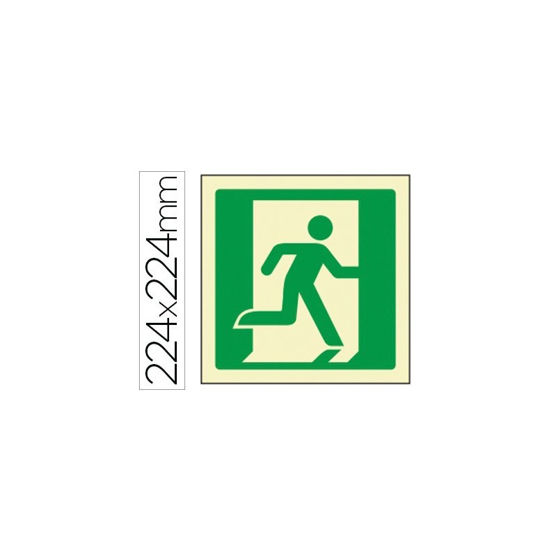 PICTOGRAMA SYSSA SEAL DE SALIDA DE EMERGENCIA DERECHA EN PVC FOTOLUMINISCENTE 224X224 MM