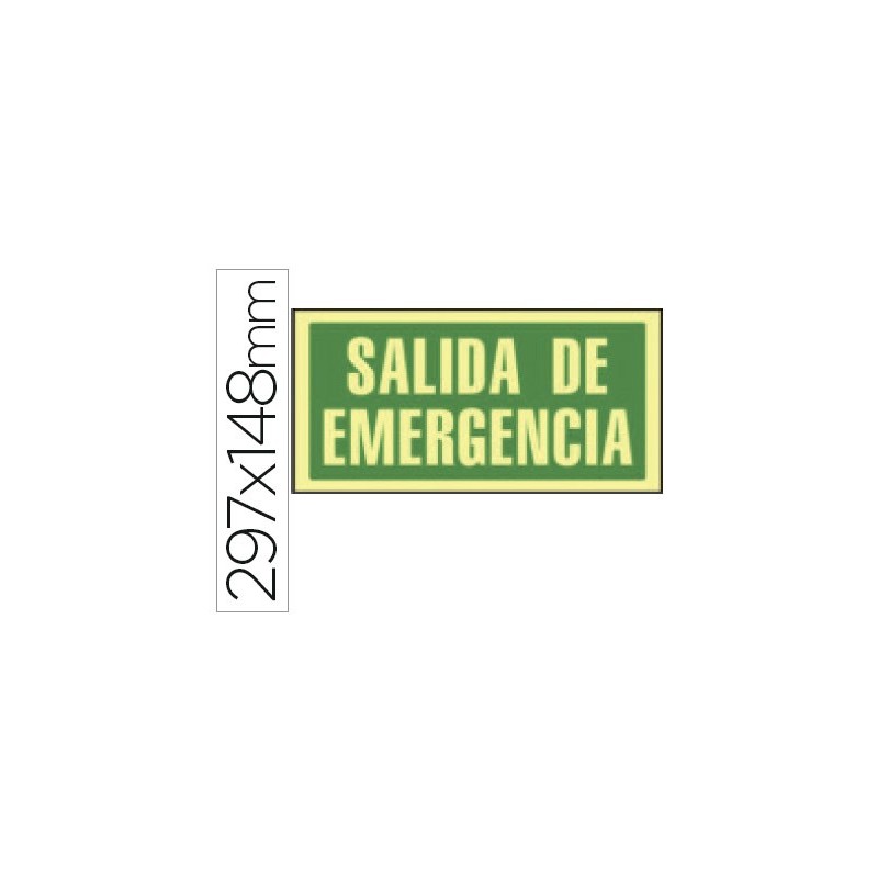 PICTOGRAMA SYSSA SEAL DE SALIDA DE EMERGENCIA EN PVC FOTOLUMINISCENTE 297X148 MM