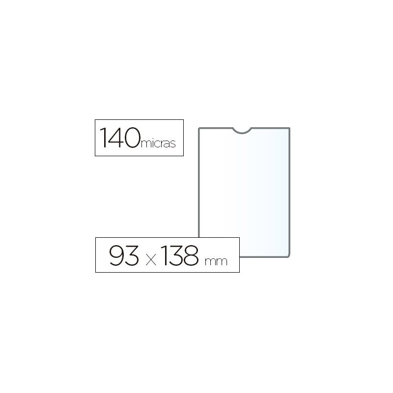 FUNDA PORTADOCUMENTO ESSELTE PLASTICO TRANSPARENTE Q40 MICRAS TAMAO 93X138 MM
