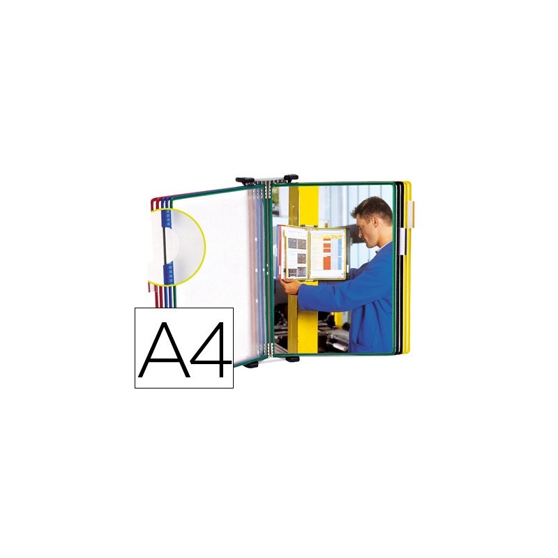 PORTACATALOGO DE PARED METALICO TARIFOLD CON 10 FUNDAS DIN-A4 COLORES SURTIDOS