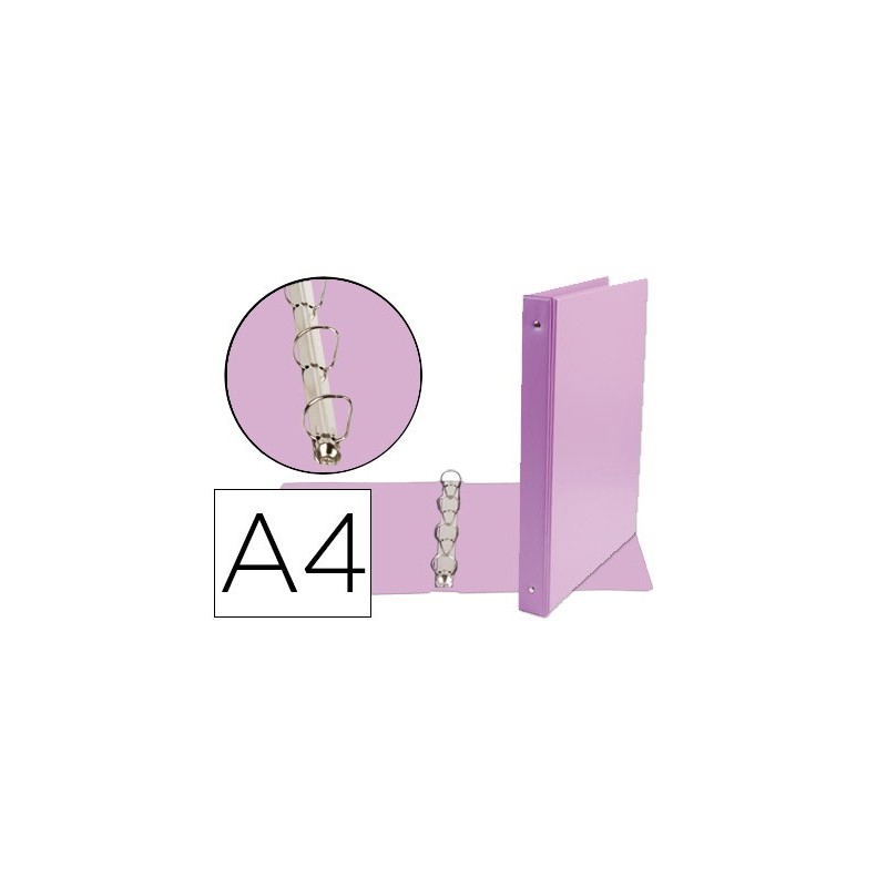 CARPETA DE 4 ANILLAS 25 MM MIXTAS LIDERPAPEL A4 CARTON FORRADO PVC VIOLETA