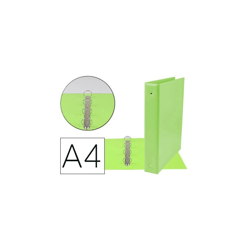CARPETA DE 4 ANILLAS 40 MM MIXTAS LIDERPAPEL A4 CARTON FORRADO PVC VERDE