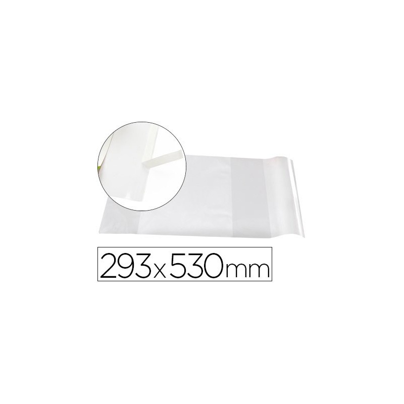 FORRALIBRO LIDERPAPEL N¼29 CON SOLAPA AJUSTABLE ADHESIVO 293 X 530 MM