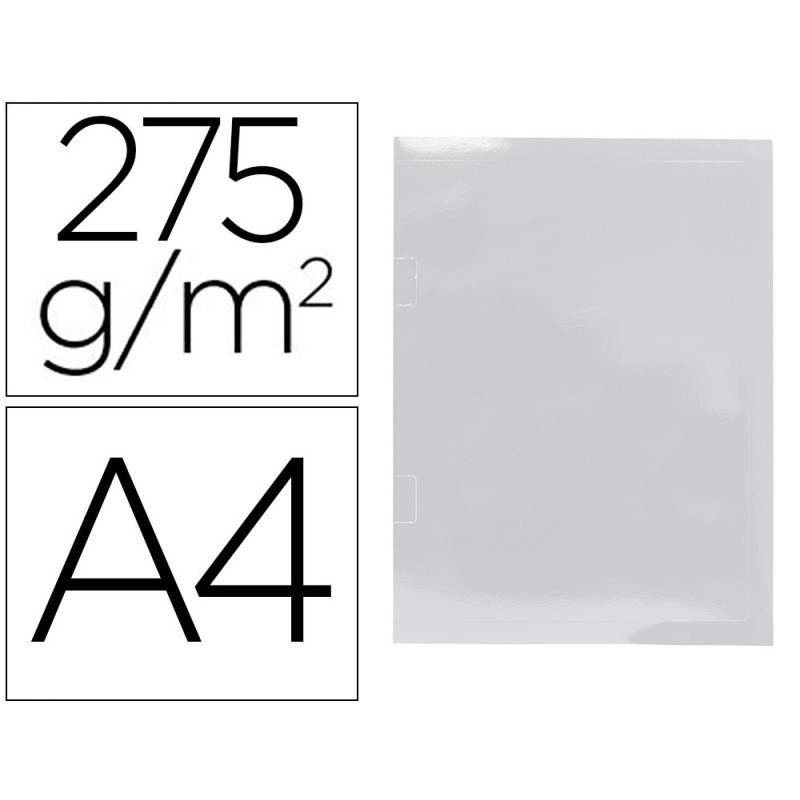 SUBCARPETA PLASTIFICADA GIO DIN A4 BLANCA CON CUBRE GRAPAS 275 G/M