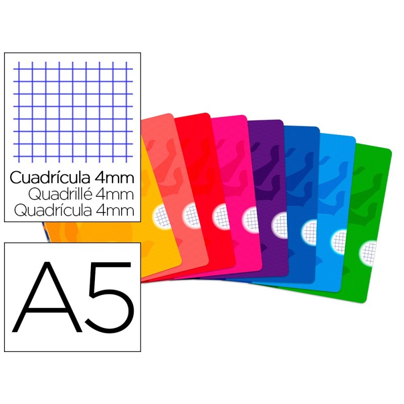 LIBRETA ESCOLAR OXFORD TAPA FLEXIBLE OPTIK PAPER OPENFLEX 48 HOJAS 90 GR DIN A5 CUADRO 4 MM COLORES SURTIDOS