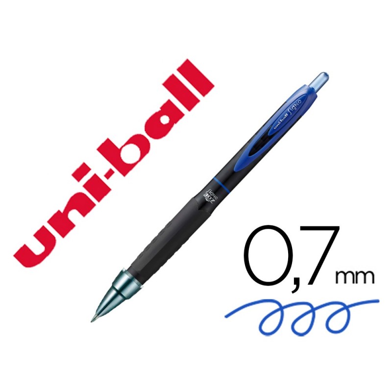 BOLIGRAFO UNI-BALL ROLLER UMN-307 RETRACTIL 0,7 MM TINTA GEL AZUL