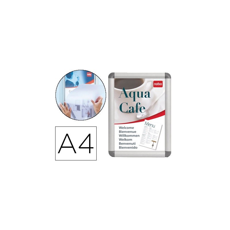 MARCO PORTA ANUNCIOS NOBO CLIPDOWN DIN A4 MARCO DE ALUMINIO CON CANTONERAS 24,8X37X1,7 CM
