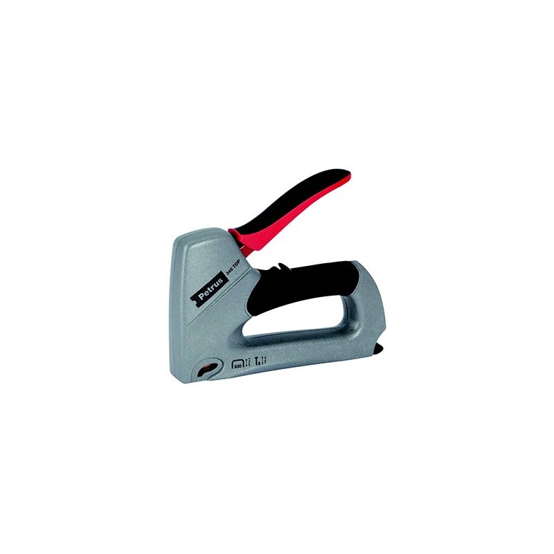 GRAPADORA PETRUS CLAVADORA 340 TOP BRICOLAJE CUERPO DE ALUMINIO AJUSTE DE POTENCIA UTILIZA GRAPAS N¼530 Y CLAVOS N¼8