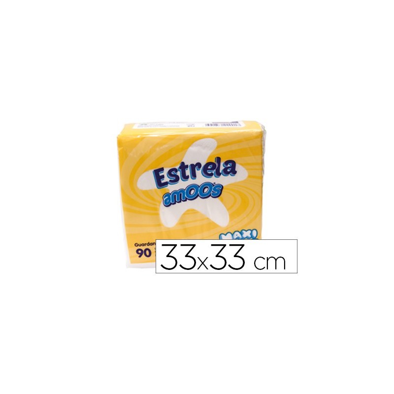 SERVILLETA CELULOSA AMOOS 33X33 CM 2 CAPAS PAQUETE DE 100 UNIDADES