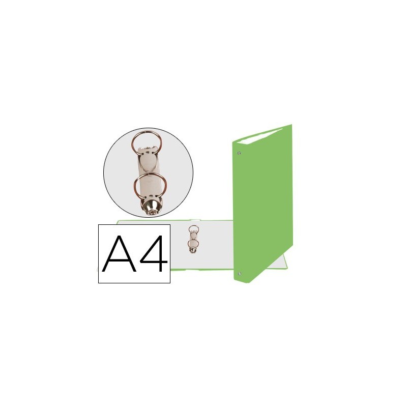 CARPETA DE 2 ANILLAS 30MM REDONDAS EXACOMPTA DIN A4 CARTON FORRADO VERDE ANIS