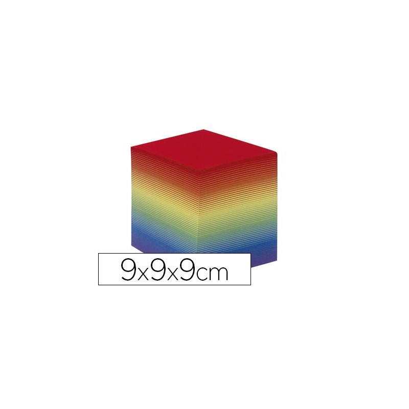 TACO PAPEL QUO VADIS ENCOLADO COLORES ARCO IRIS 680 HOJAS 100% RECICLADO 90 G/M2 90X90X90 MM