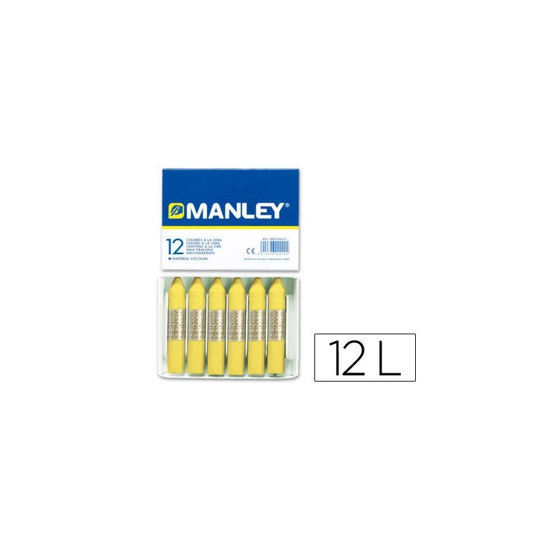 LAPICES CERA MANLEY UNICOLOR VERDE AMARILLO CLARO N.47 CAJA DE 12 UNIDADES