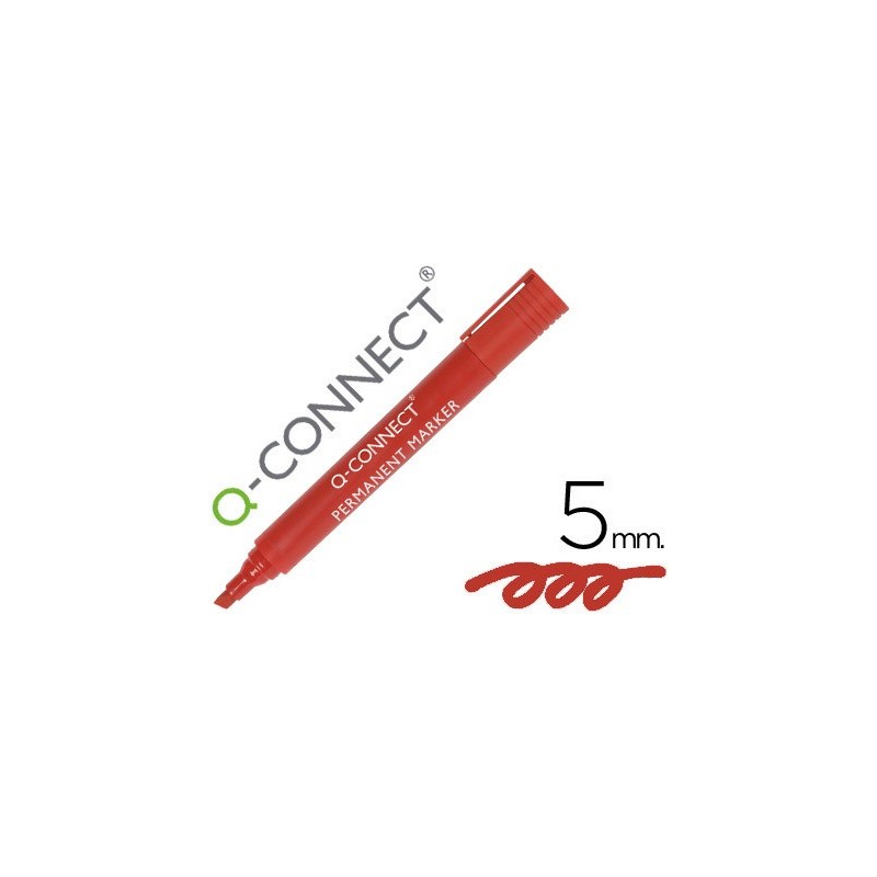 ROTULADOR Q-CONNECT MARCADOR PERMANENTE ROJO PUNTA BISELADA 5.0 MM