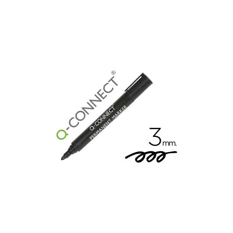 ROTULADOR Q-CONNECT MARCADOR PERMANENTE NEGRO PUNTA REDONDA 3.0 MM