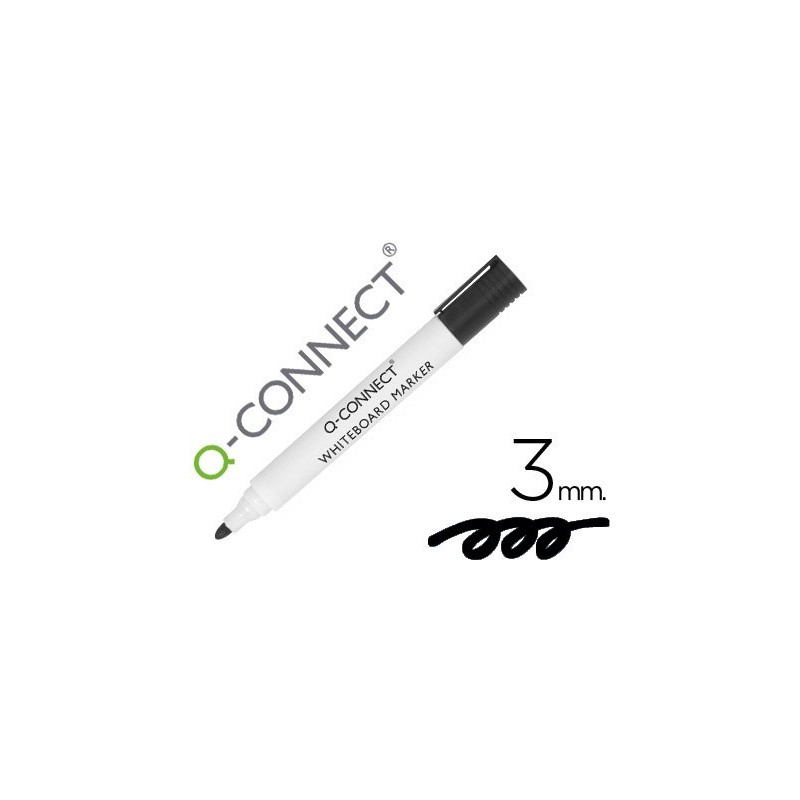 ROTULADOR Q-CONNECT PIZARRA BLANCA COLOR NEGRO PUNTA REDONDA 3.0 MM