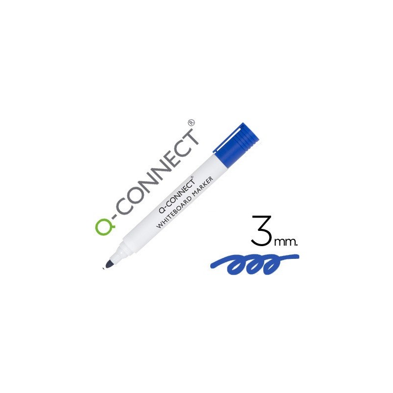 ROTULADOR Q-CONNECT PIZARRA BLANCA COLOR AZUL PUNTA REDONDA 3.0 MM
