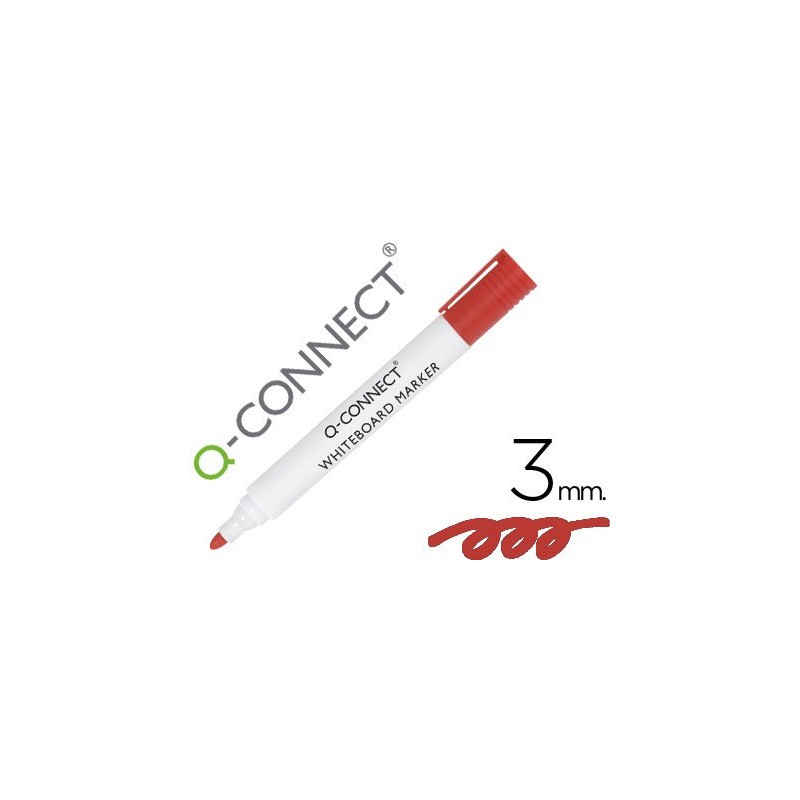 ROTULADOR Q-CONNECT PIZARRA BLANCA COLOR ROJO PUNTA REDONDA 3.0 MM