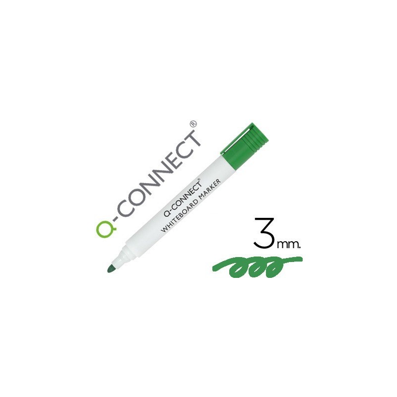ROTULADOR Q-CONNECT PIZARRA BLANCA COLOR VERDE PUNTA REDONDA 3.0 MM