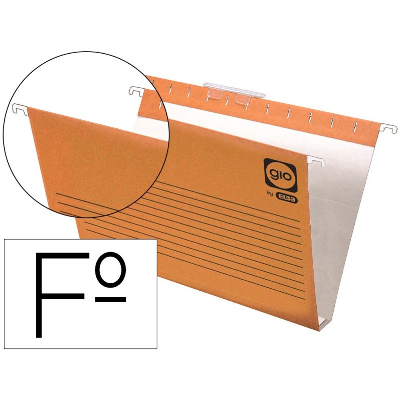 CARPETA COLGANTE GIO FOLIO VISOR SUPERIOR CORTO CRISTAL KRAFT BICOLOR ECO LOMO 30 MM