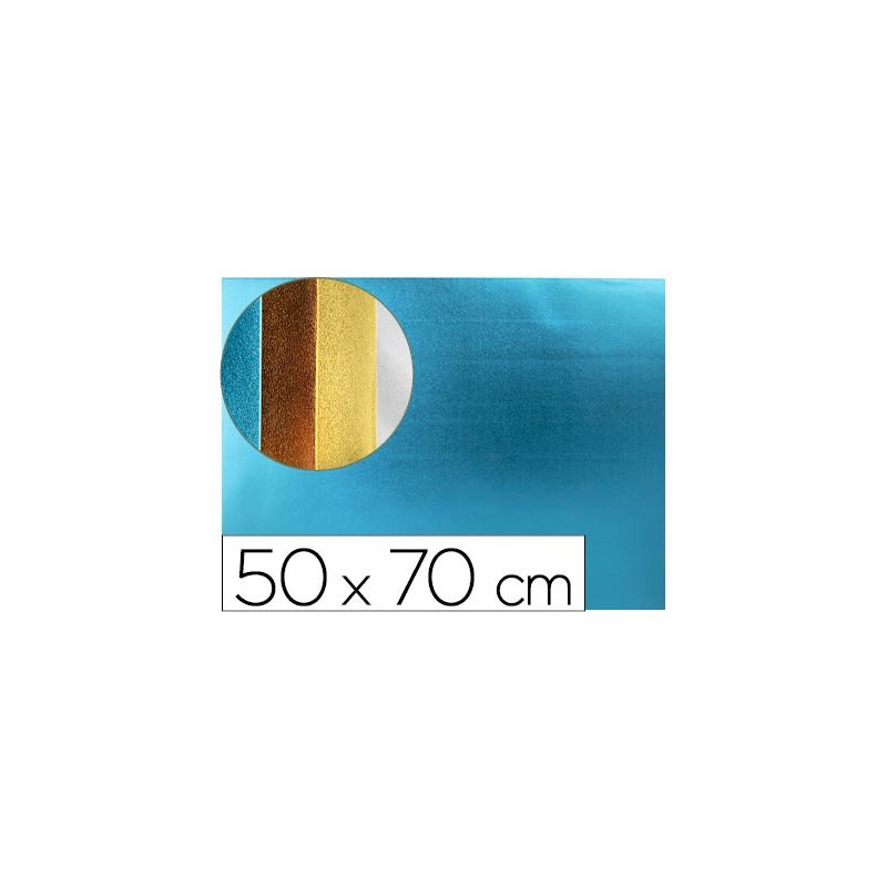 GOMA EVA LIDERPAPEL 50X70 CM ESPESOR 2 MM METALIZADA AZUL CLARO