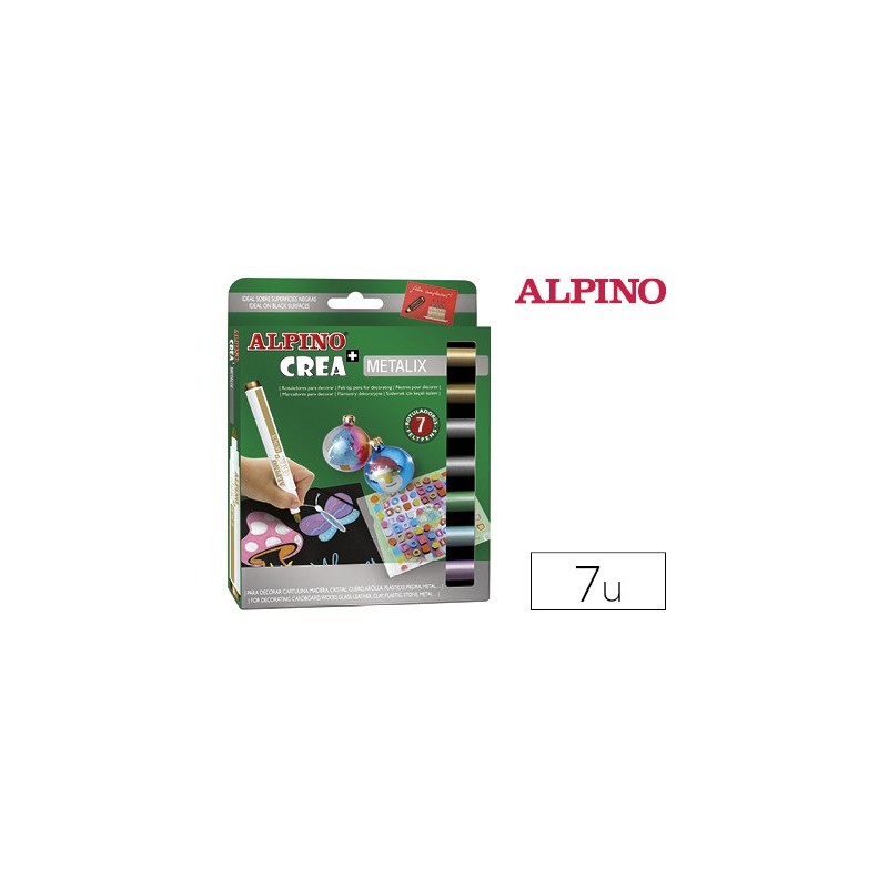 ROTULADOR ALPINO CREA METALIX CAJA DE 7 COLORES SURTIDOS