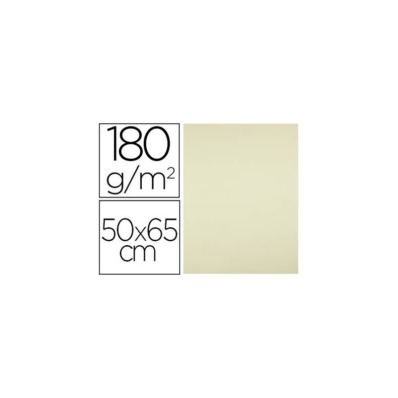 CARTULINA LIDERPAPEL 50X65 CM 180G/M2 AMARILLO PAQUETE DE 25