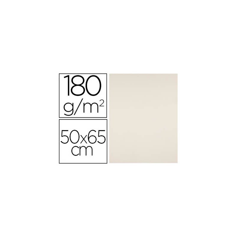 CARTULINA LIDERPAPEL 50X65 CM 180G/M2 CREMA PAQUETE DE 25