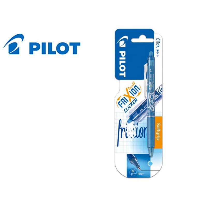 BOLIGRAFO PILOT FRIXION CLICKER BORRABLE 0,7 MM COLOR AZUL CLARO EN BLISTER