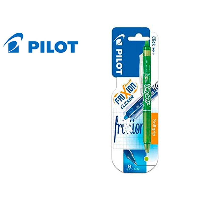 BOLIGRAFO PILOT FRIXION CLICKER BORRABLE 0,7 MM COLOR VERDE CLARO EN BLISTER