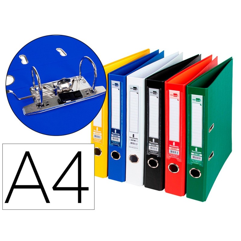 ARCHIVADOR DE PALANCA LIDERPAPEL A4 DOCUMENTA FORRADO PVC CON RADO LOMO 52 MM COLORES SURTIDOS CLASSIC