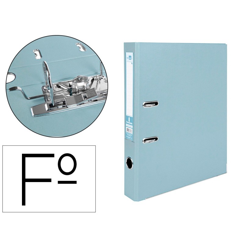 ARCHIVADOR DE PALANCA LIDERPAPEL FOLIO DOCUMENTA FORRADO PVC CON RADO LOMO 52 MM GRIS COMPRESOR METALICO