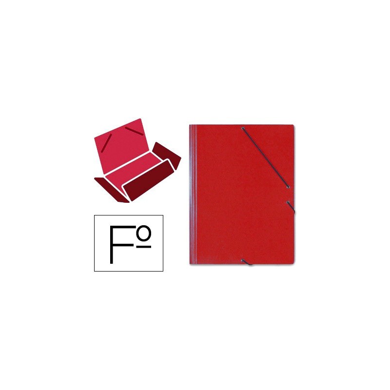 CARPETA GOMAS SOLAPAS CARTON SARO TAMAO FOLIO ROJO