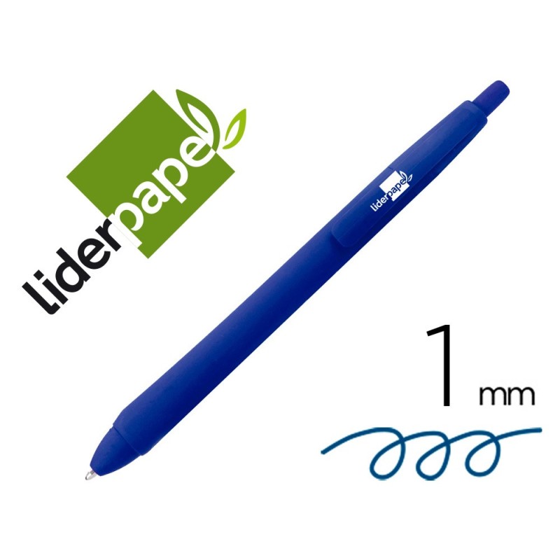 BOLIGRAFO LIDERPAPEL GUMMY TOUCH RETRACTIL 1,0 MM TINTA AZUL
