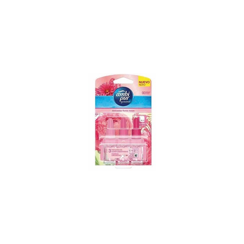 AMBIENTADOR AMBI PUR 3 VOLUTION DELICADAS FLORES ROSA RECAMBIO 21 ML