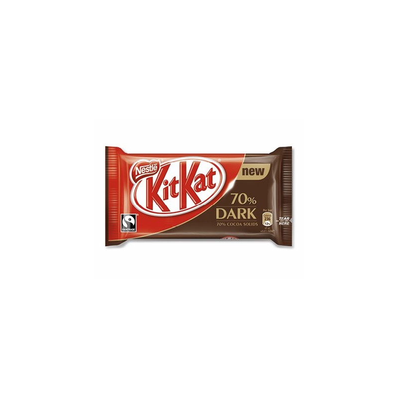 KIT KAT NESTLE DARK 70% CACAO PAQUETE DE 4 BARRITAS 41,5 GR
