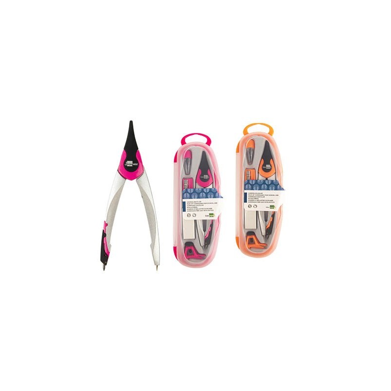 COMPAS LIDERPAPEL ADAPTADOR UN IVERSAL MINAS AFILAMINAS Y GOMA COLORES SURTIDOS