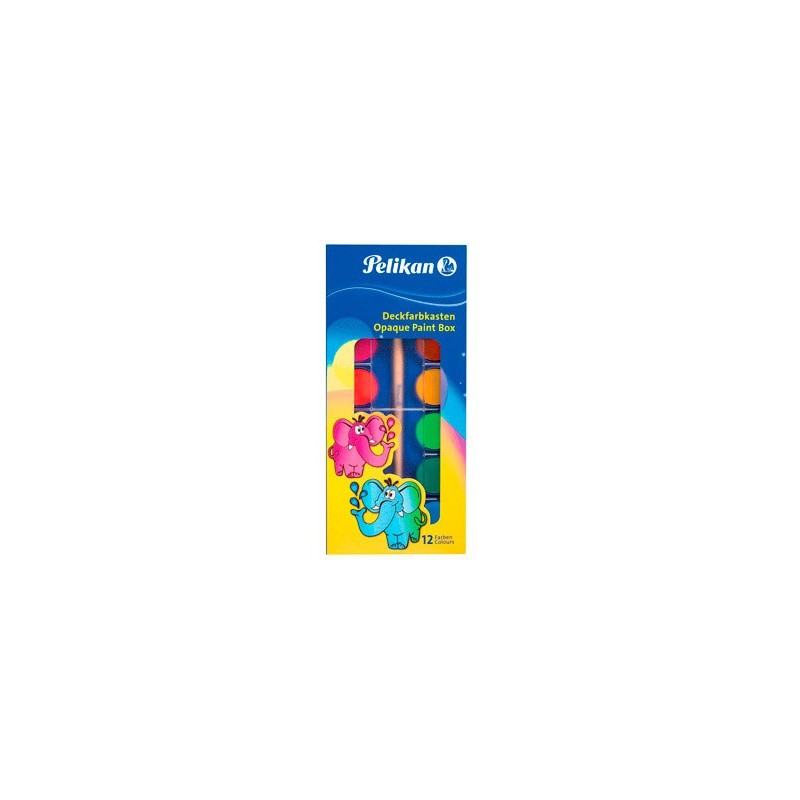 ACUARELA PELIKAN F355 ESTUCHE PLASTICO 12 COLORES CON PINCEL