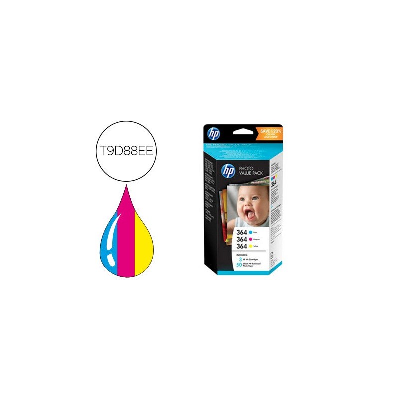 INK-JET HP 364 DESKJET3070A / PHOTOSMART 5510 / B010A / C309N / B8550 / C63241 / D5460 PACK MULTICOLOR