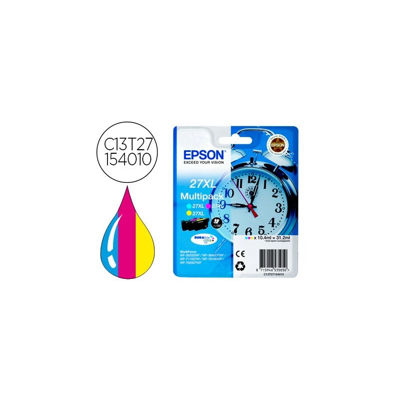 INK-JET EPSON 27XL WF3620 / 7110 / 7610 / 7620 PACK MULTICOLOR