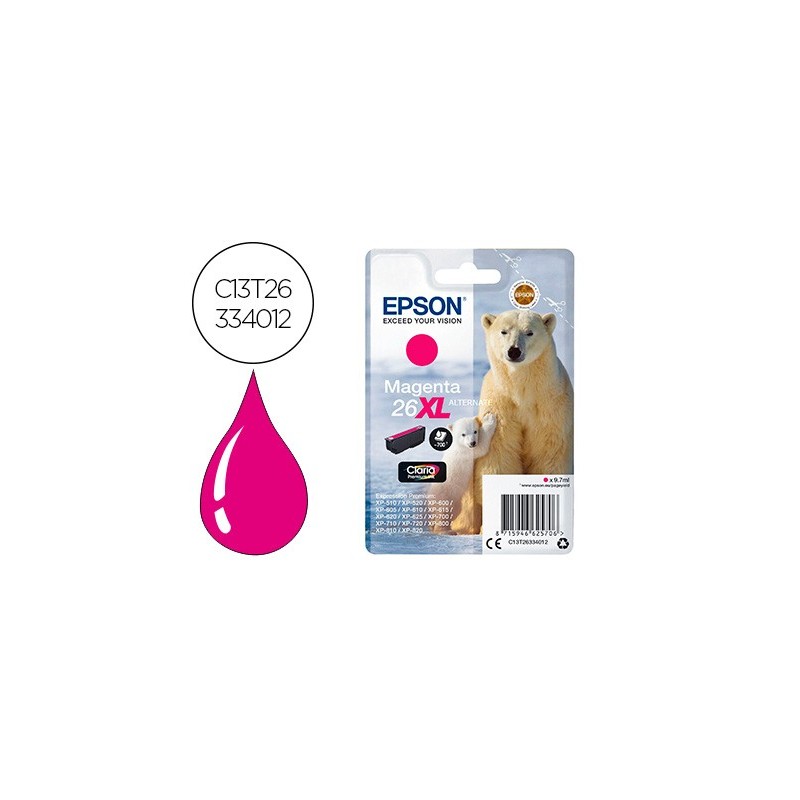 INK-JET EPSON 26XL XP600 / 605 / 700 / 800 MAGENTA 700 PAG