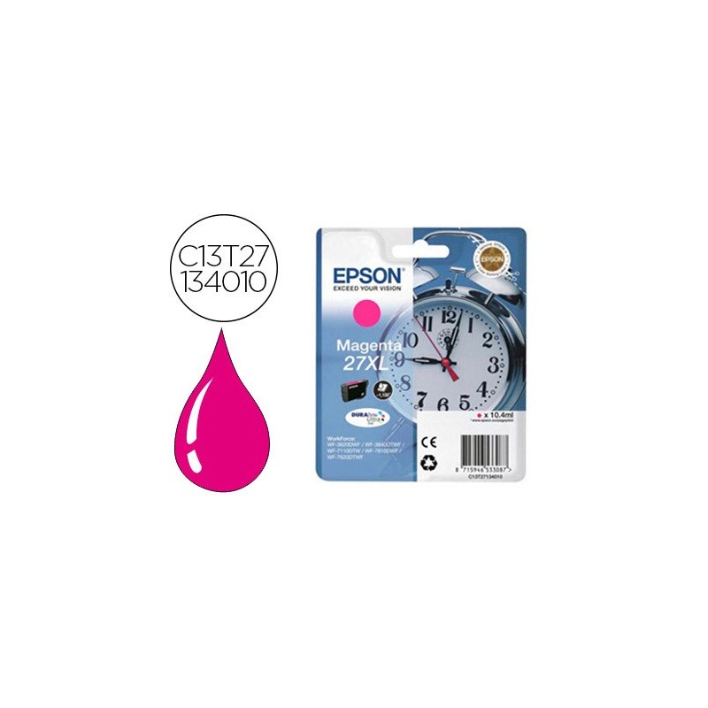 INK-JET EPSON 27XL T27134010 WF-3620-40 / 7110 / 7610 / 7620 MAGENTA -1.100 PAG-