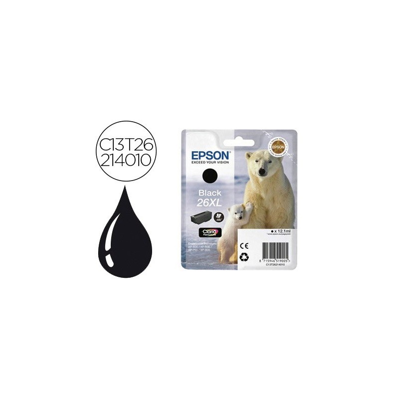 INK-JET EPSON T2621XL EXPRESSION XP-600 / 605 / 700 / 800 NEGRO - 500 PAG -