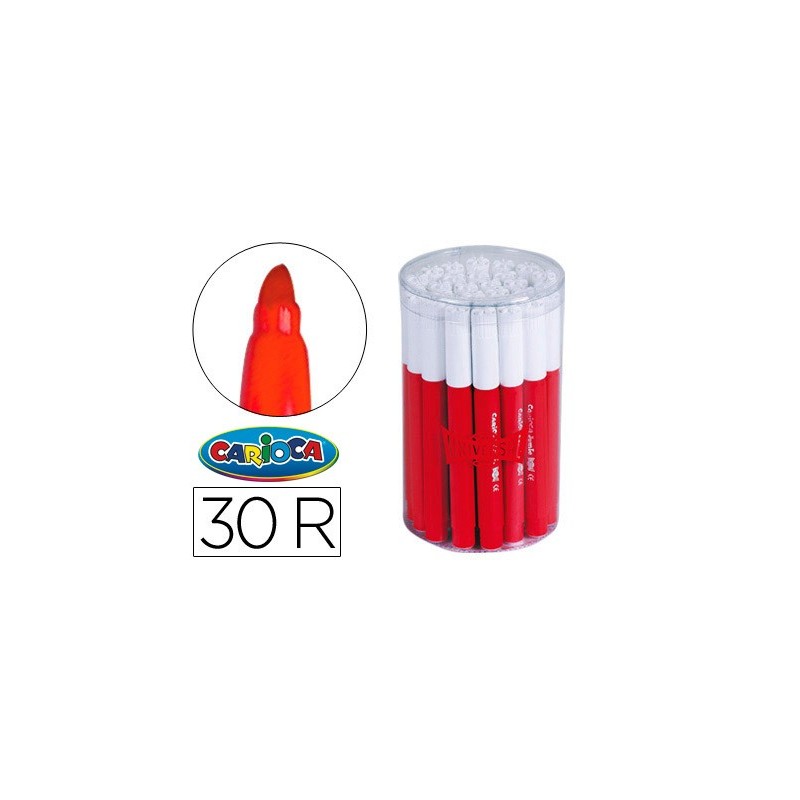ROTULADOR CARIOCA JUMBO ROJO PUNTA GRUESA BOTE DE 30 UNIDADES
