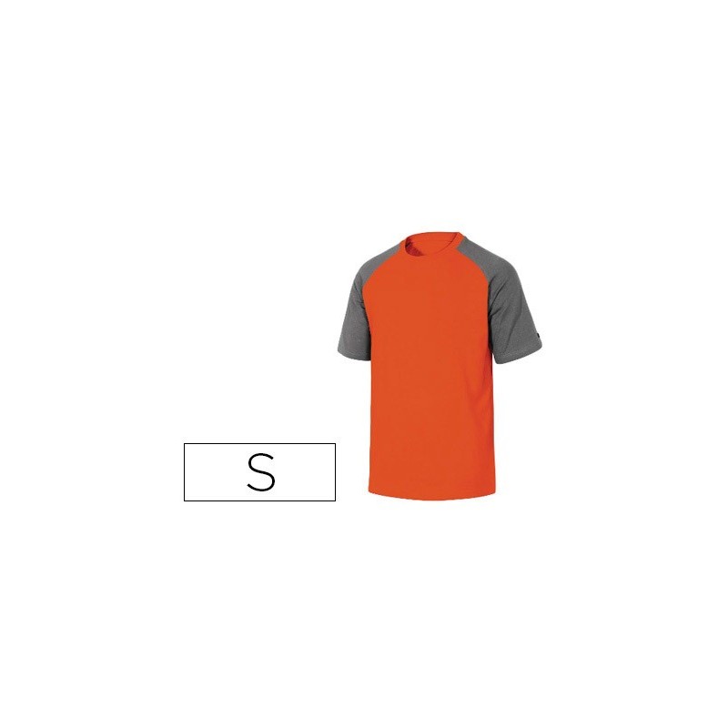 CAMISETA DE ALGODON DELTAPLUS COLOR GRIS NARANJA TALLA S