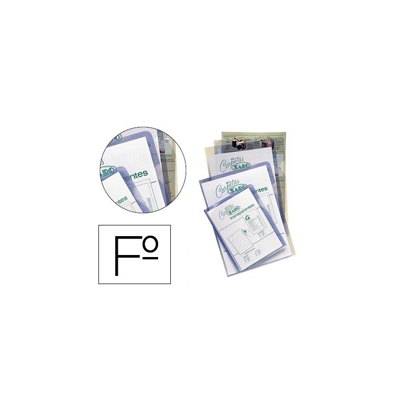 CARPETA DOSSIER UERO SARO PVC FOLIO 280 MC TRANSPARENTE
