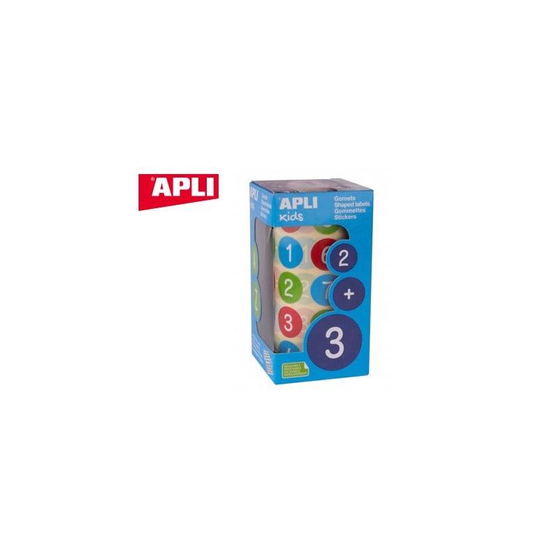 GOMETS APLI AUTOADHESIVO REDONDO NUMEROS 20 MM DIAMETRO MULTICOLOR