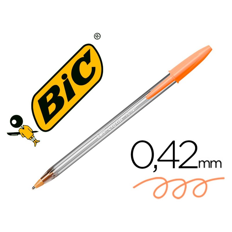 BOLIGRAFO BIC CRISTAL FUN NARANJA PUNTA 1,6 MM
